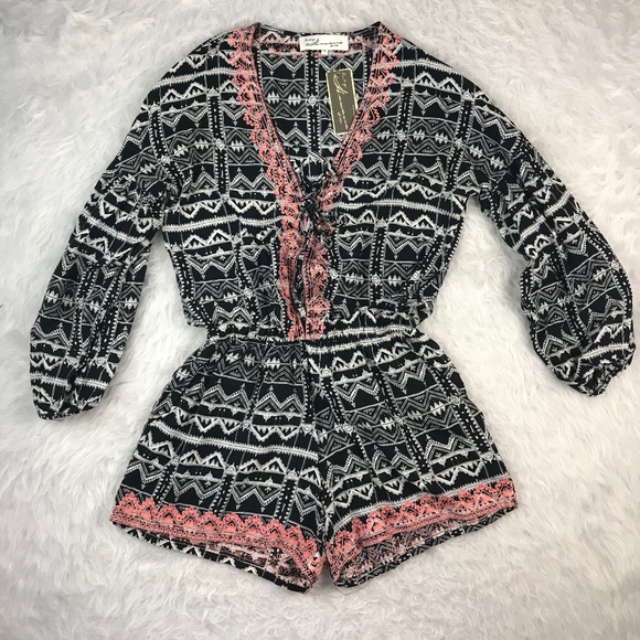 Vintage Havana Other - Vintage Havana Women's S Embroidered Floral Romper